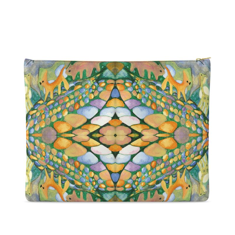 AQ330. Waar de vogel vloog. Leather Clutch Bag.