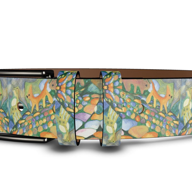 AQ330. Leather Belt maat: XL: Waar de vogel vloog.