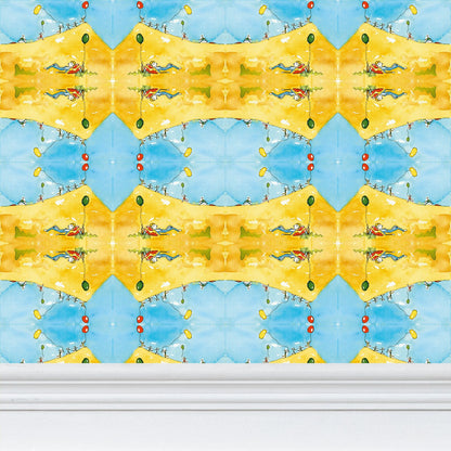 AQP415. Ballonnenoptocht. Repeat Pattern Wallpaper.