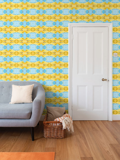 AQP415. Ballonnenoptocht. Repeat Pattern Wallpaper.