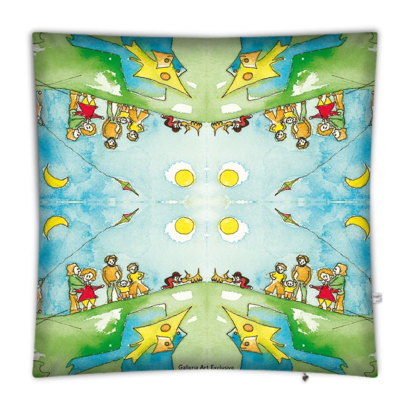 AQP417. Floor Cushion Cover: Een dagje Vliegeren.