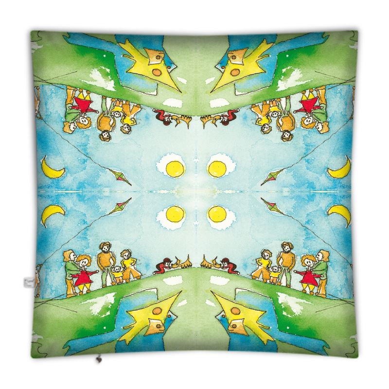 AQP417. Floor Cushion Cover: Een dagje Vliegeren.