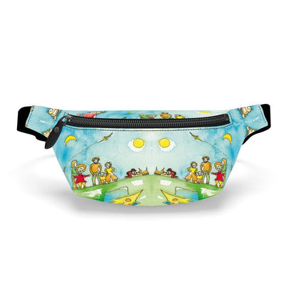 AQP417. Nappa Italiaans leer: Fanny Pack: Een dagje Vliegeren.