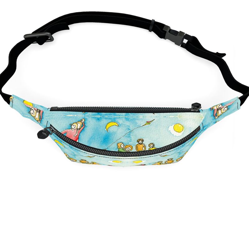 AQP417. Nappa Italiaans leer: Fanny Pack: Een dagje Vliegeren.