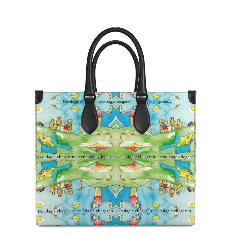 AQP417. Nappa Leather Shopper Bag. L. Een dagje Vliegeren.