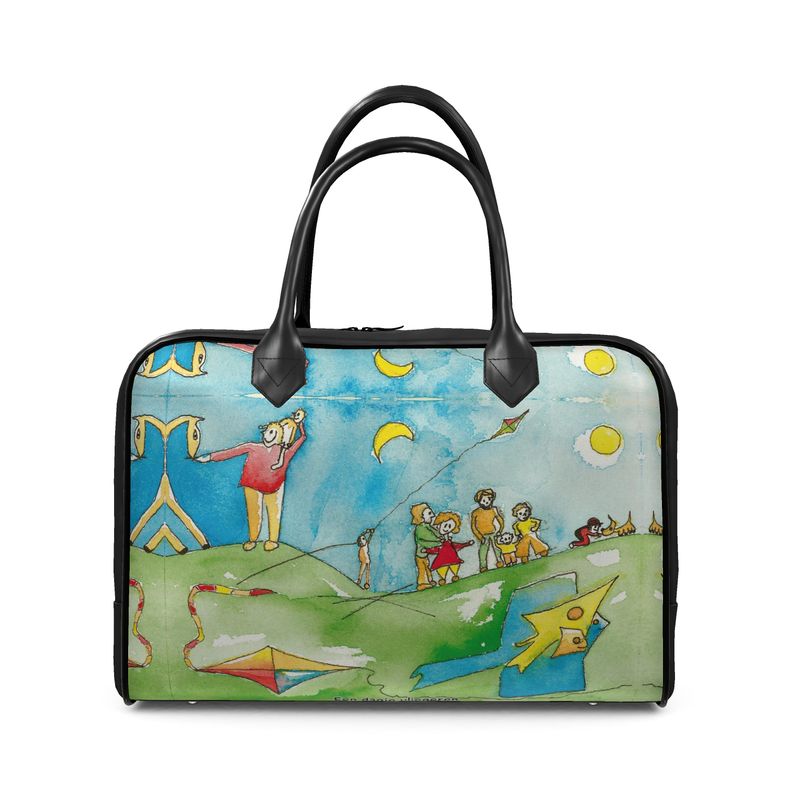 AQP417. Leren tas. Holdalls: Vliegeren.