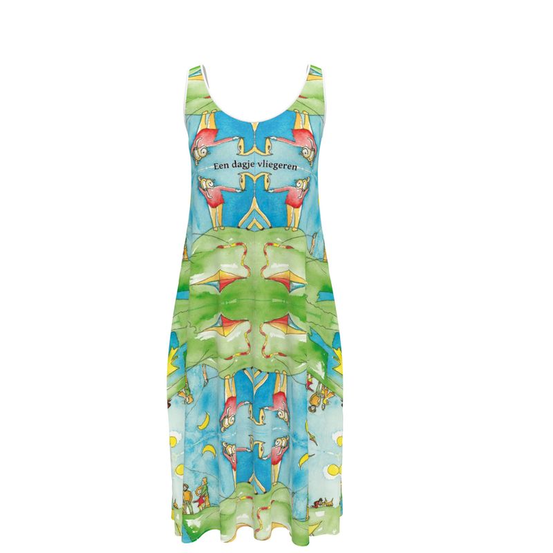 AQP417. Sleeveless Midi Dress: Een dagje vliegeren.