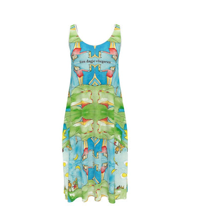 AQP417. Sleeveless Midi Dress: Een dagje vliegeren.