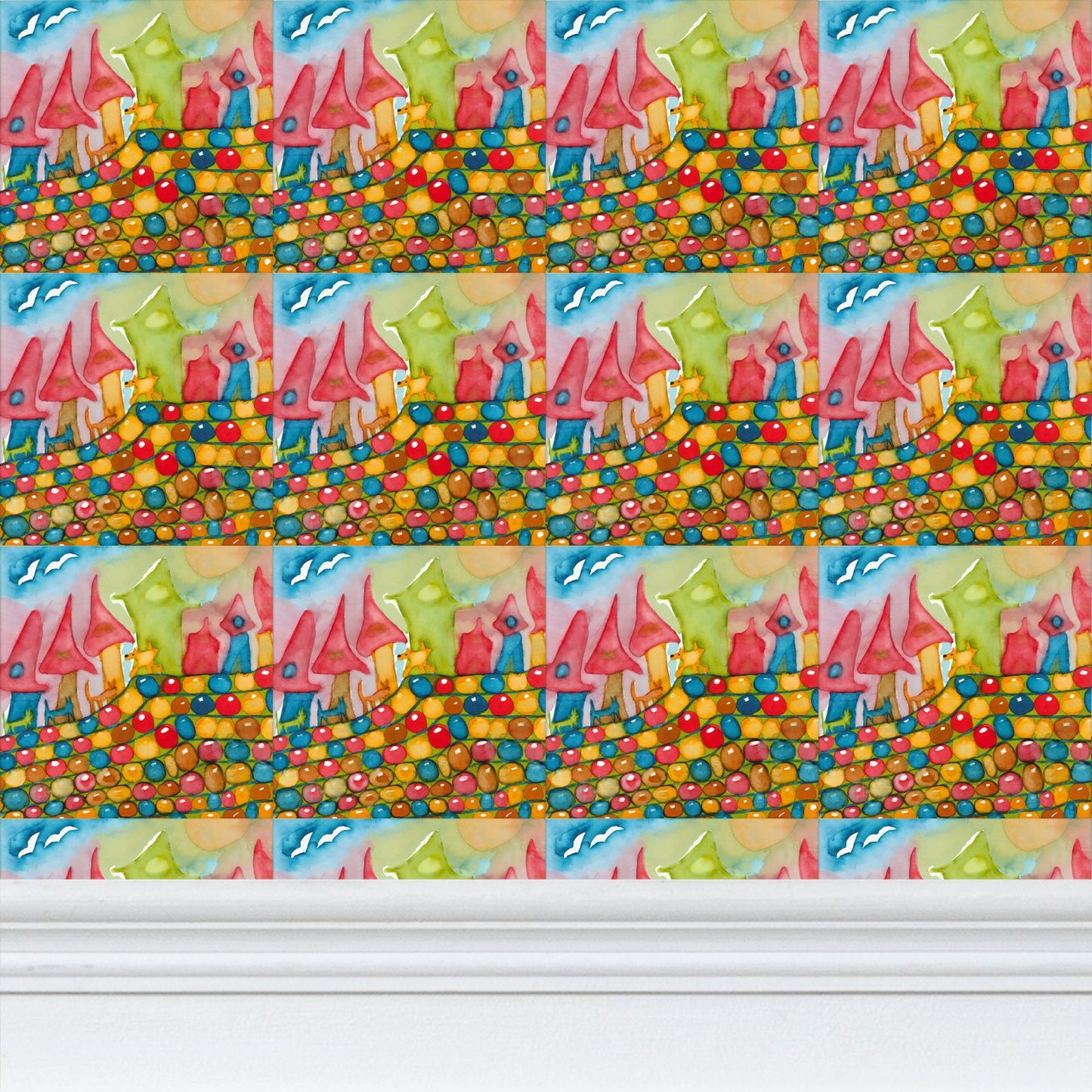 AQP534. Allemaal Gelijk. Repeat pattern wallpaper.