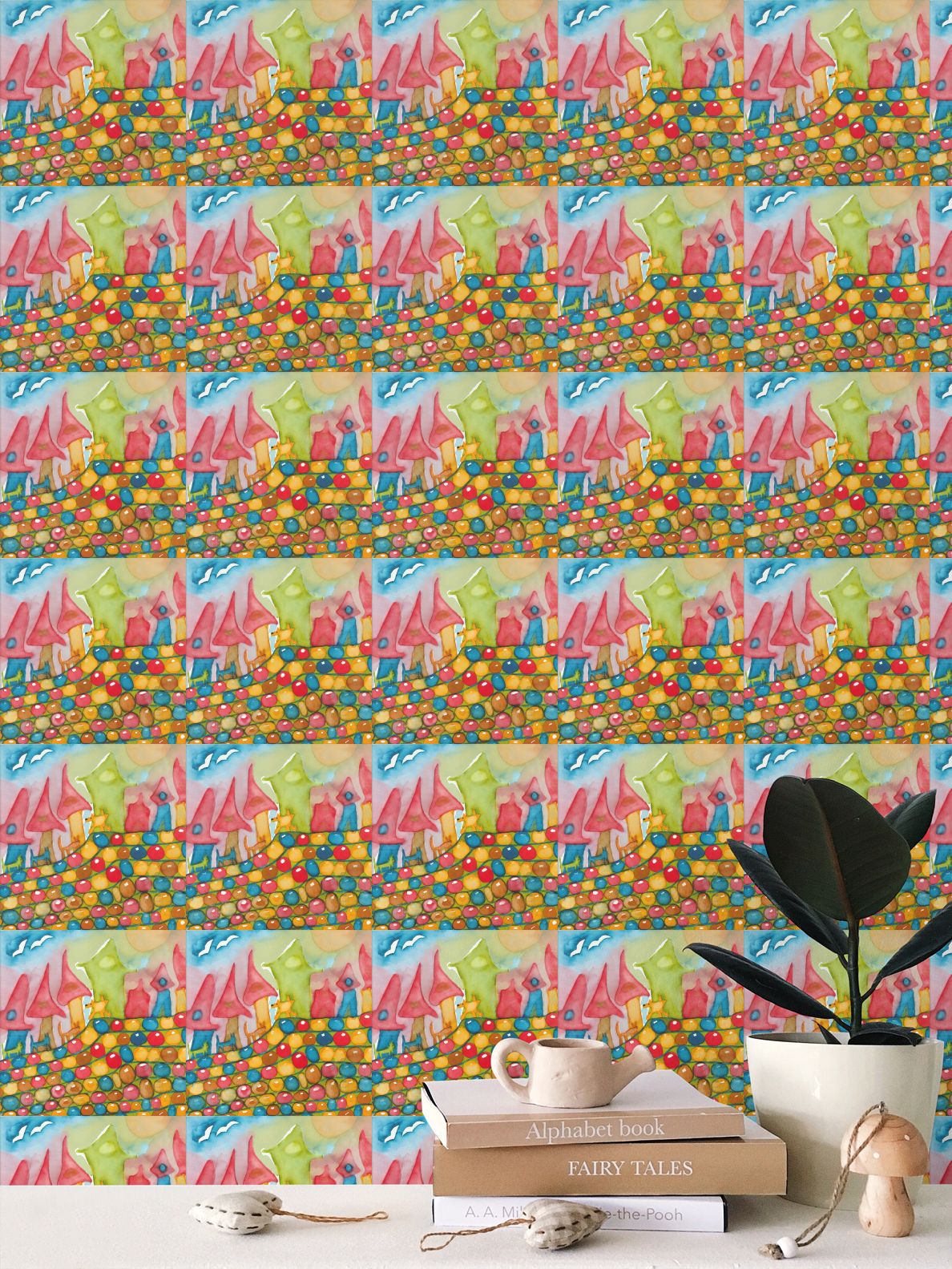 AQP534. Allemaal Gelijk. Repeat pattern wallpaper.