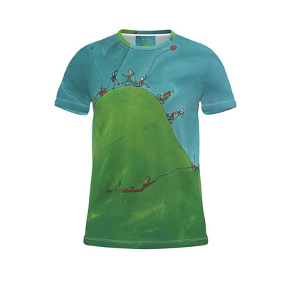 OK263. A Day of Cycling. Cut and Sew All Over Print T Shirt