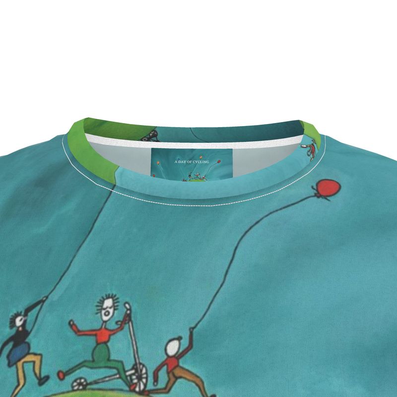 OK263. A Day of Cycling. Cut and Sew All Over Print T Shirt