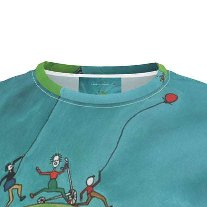 OK263. A Day of Cycling. Cut and Sew All Over Print T Shirt