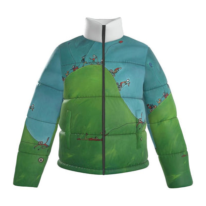 OK263. A Day of Cycling. Mens Puffer Jacket. M
