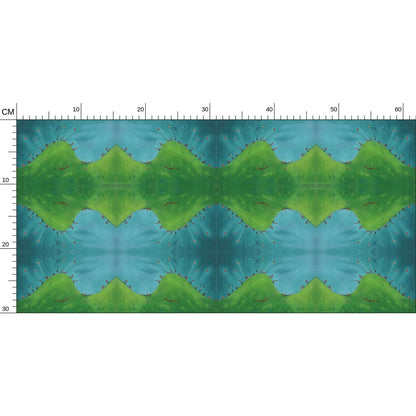 A Day of Cycling. Turqoise Green. Repeat Pattern Wallpaper.