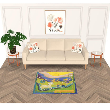 OK313. Midden in de Zomer. Rug Vloerkleed. Maat: