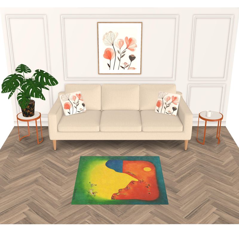 OK292. Rugs. Vloerkleed: Lekker in je blootje. ID:1751.
