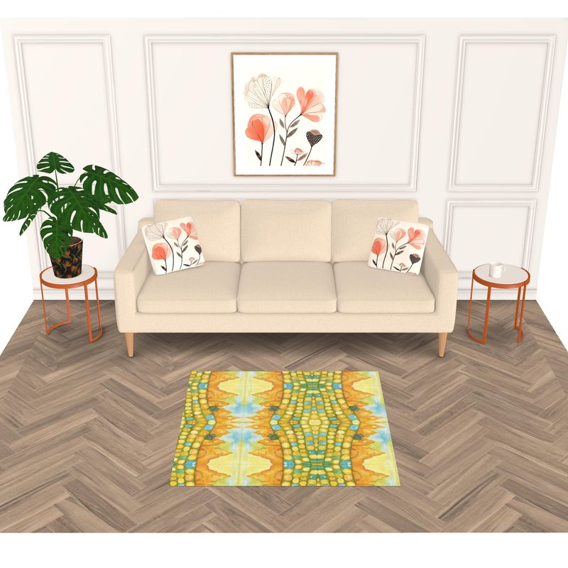 AQP535. Rug Vloerkleed: Zandkastelen Bouwen.