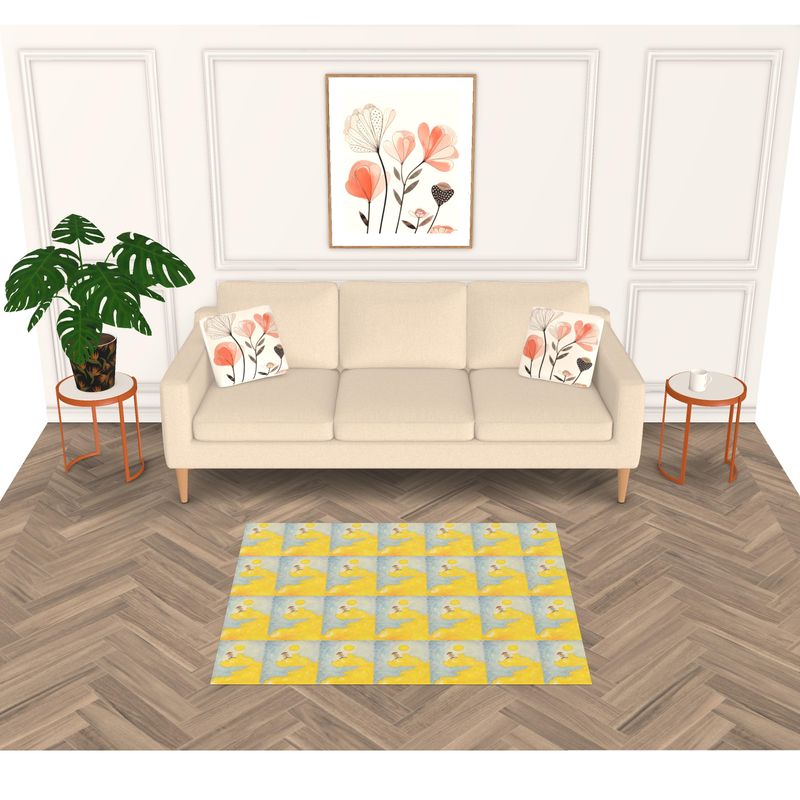 AQP562. Huis in de Zon. Rug Vloerkleed. Maat: