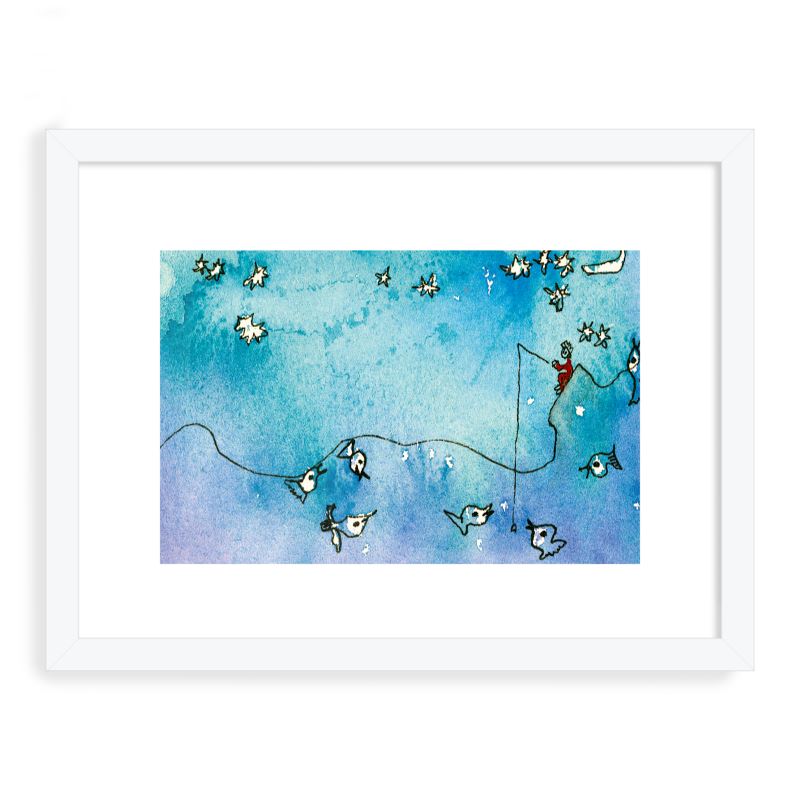 AQP416. Eindeloos Geduldig. Box Frame Art Print.