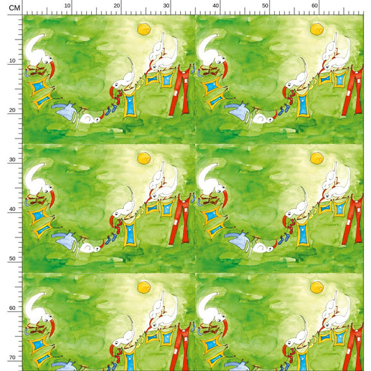 AQP412. Wasdag. Behang. Repeat Pattern Fabric.