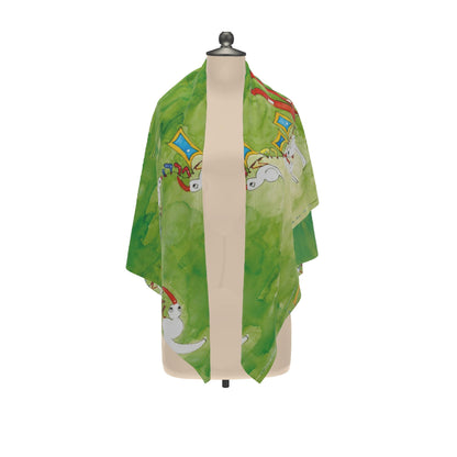 AQP412. Wasdag. Scarf Wrap or Shawl. 100 % Silk.