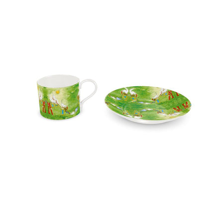 AQP412. Wasdag. Koffiekoppen met schotel. 2 stuks.
