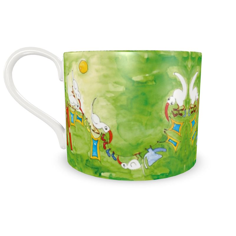 AQP412. Wasdag. Koffiekoppen met schotel. 2 stuks.