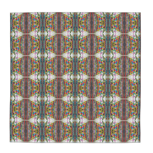 AQO472. Kiemen in de Aarde.100%Silk Shawl. Maat: 115x115cm.