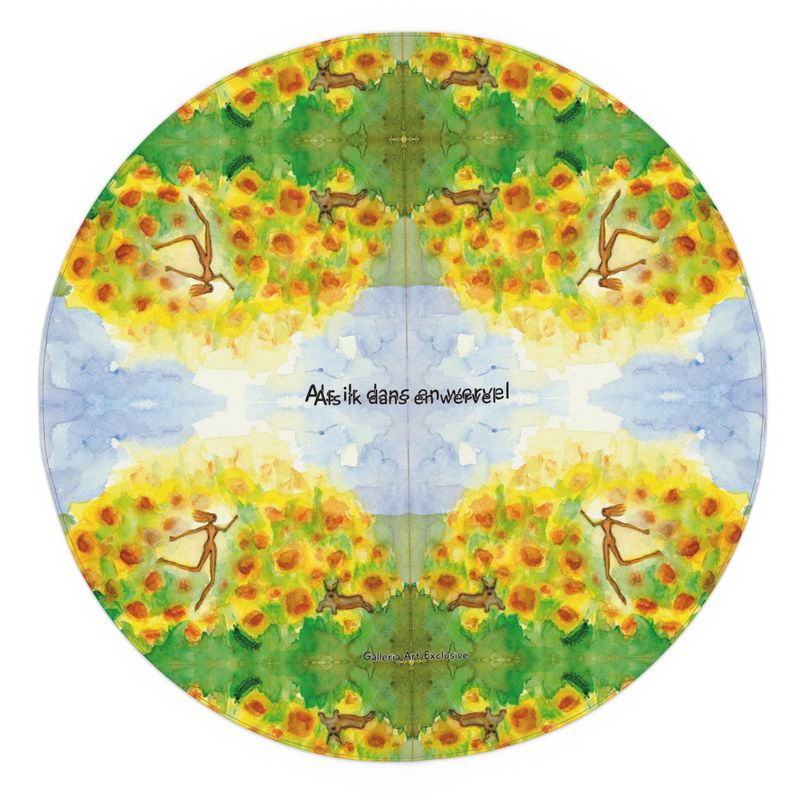 AQ302. Als ik dans. Tablecloth. Rond. Tekst: NL