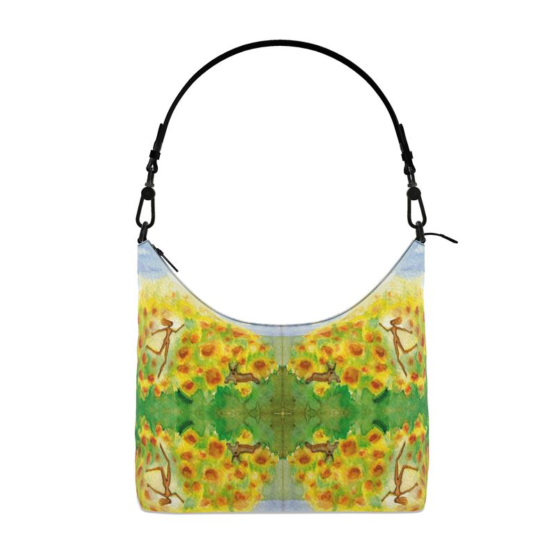 AQ302. Leather Square Hobo Bag: Als ik dans en wervel.
