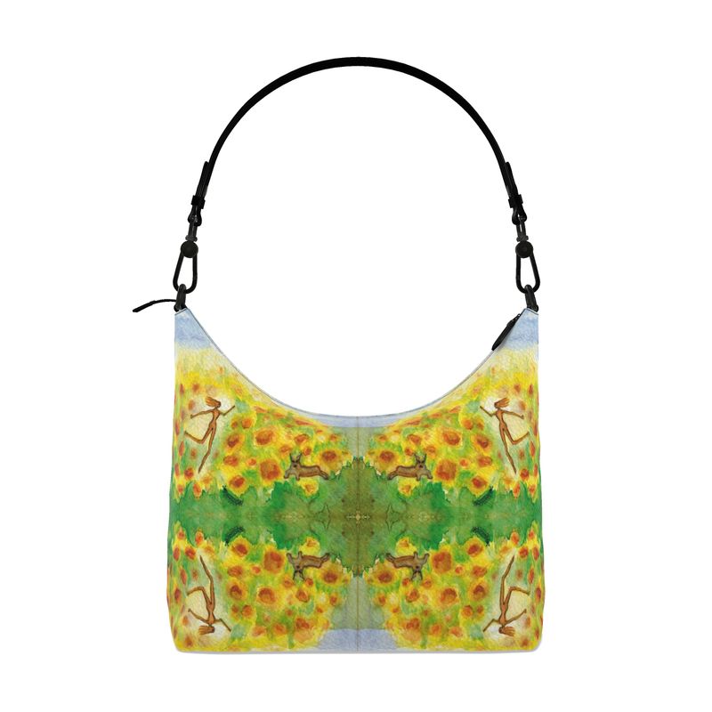 AQ302. Leather Square Hobo Bag: Als ik dans en wervel.