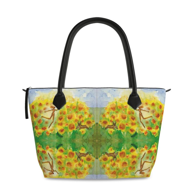 AQ302. Als ik dans en wervel. Zip Top Handbag.