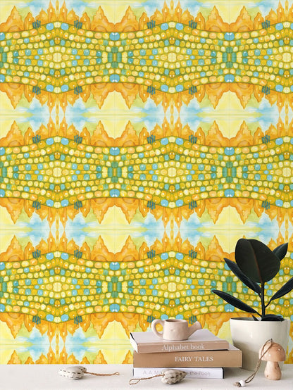 AQP535. Zandkastelen bouwen. Repeat Pattern Wallpaper.