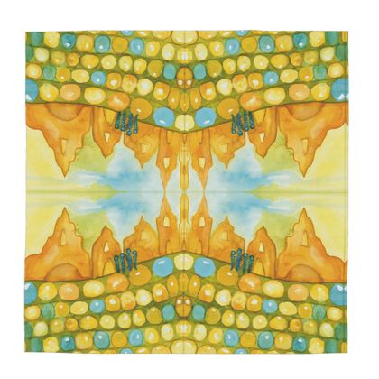 AQP535. Zijden Shawl: Zandkastelen Bouwen.