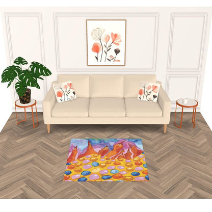AQ312. Een bijzondere sterrenhemel. Rugs Vloerkleed. 128x128 cm.