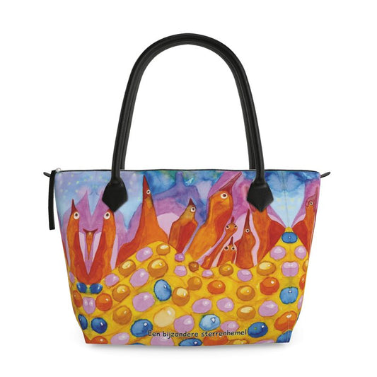 AQ312. Zip Top Handbag: Een bijzondere sterrenhemel.
