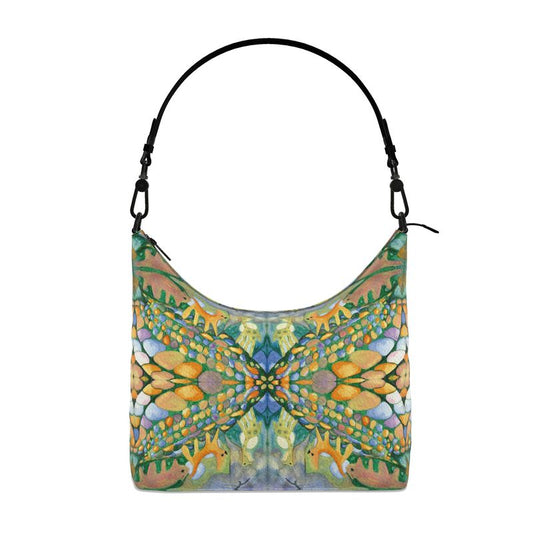 AQ330. Waarde vogel vloog. Square Hobo Bag.