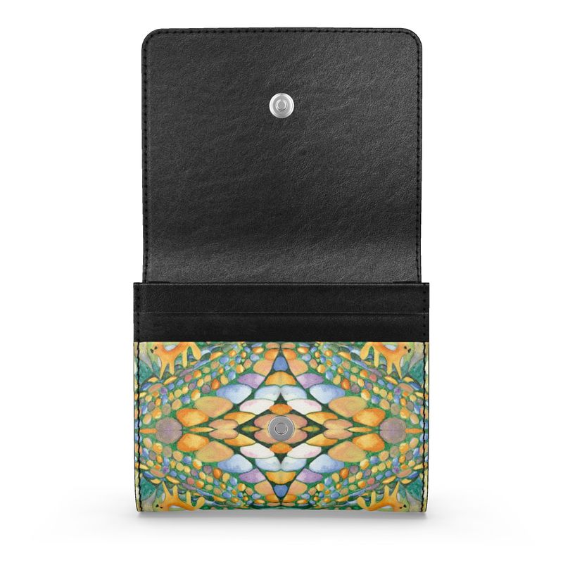 AQ330. Waar de vogel vloog. Small Leather Foldover Purse..