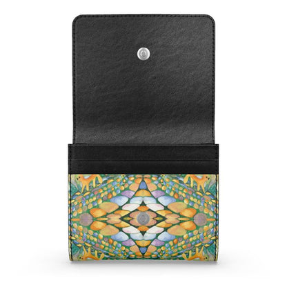 AQ330. Waar de vogel vloog. Small Leather Foldover Purse..