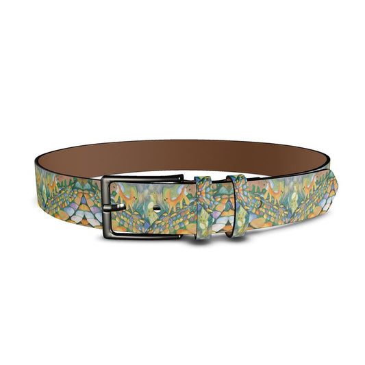 AQ330. Leather Belt maat: XL: Waar de vogel vloog.
