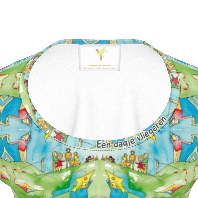 AQP417. No.3. Girls Pr.T-Shirt.Jersey met tekst: Vliegeren.