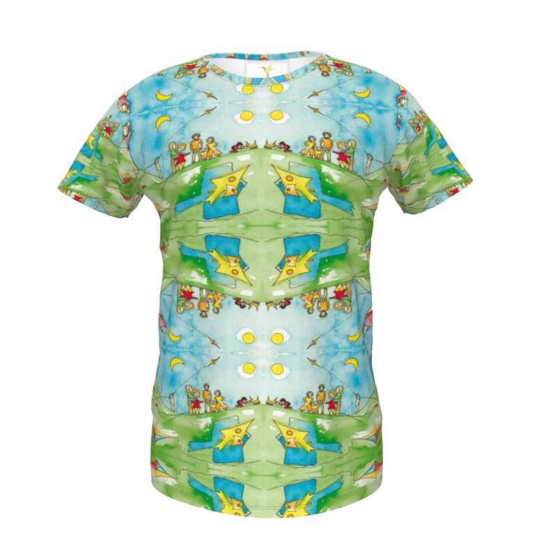 AQP417. No.1. Girls Pr. T.Shirt. Zachte Jersey: Vliegeren