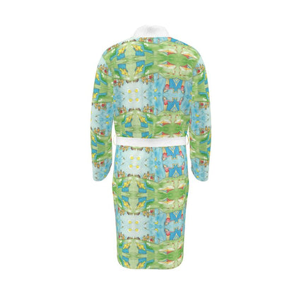 AQP417. Dressing Gown. Maat:M. Een dagje vliegeren.