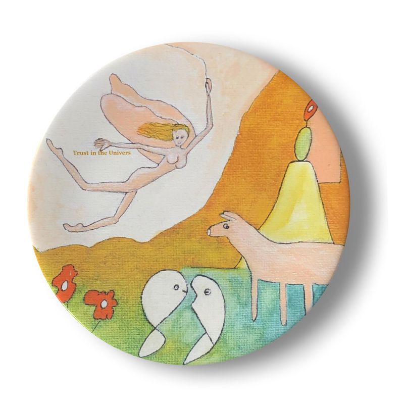 OK322. Plate of Porcelain. Trust in The Universe.