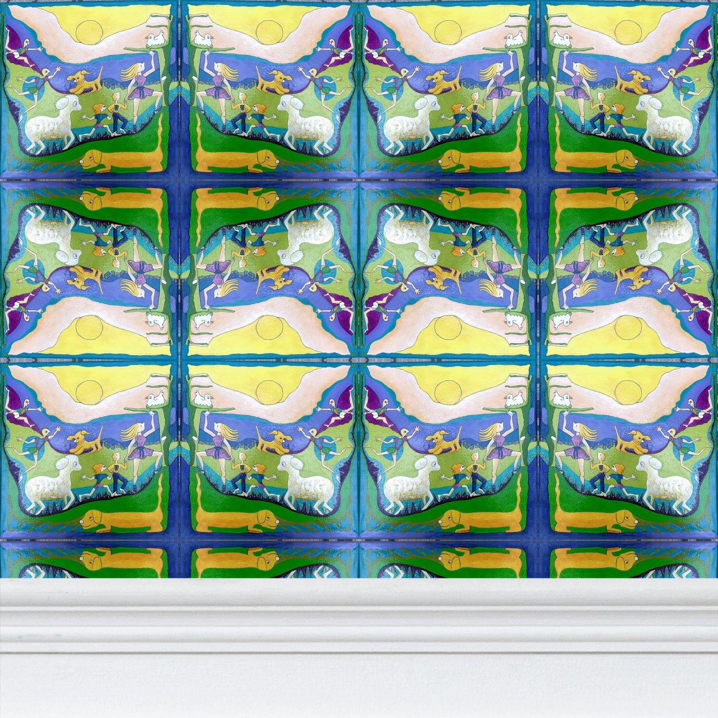 OK313. Wallpaper. Repeat Pattern. Midden in de Zomer.