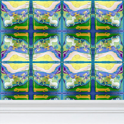 OK313. Wallpaper. Repeat Pattern. Midden in de Zomer.