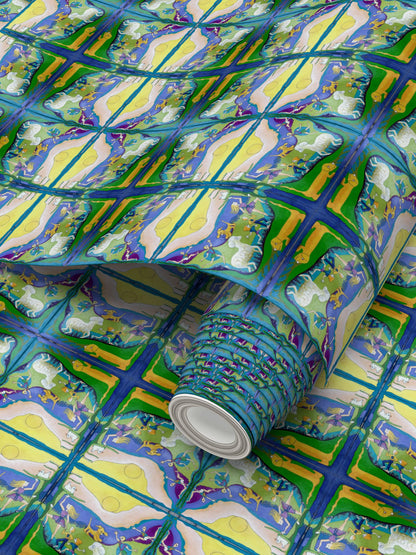 OK313. Wallpaper. Repeat Pattern. Midden in de Zomer.