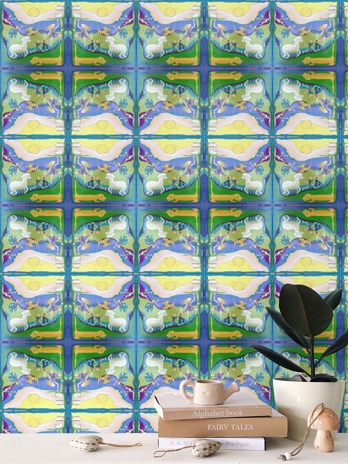 OK313. Wallpaper. Repeat Pattern. Midden in de Zomer.