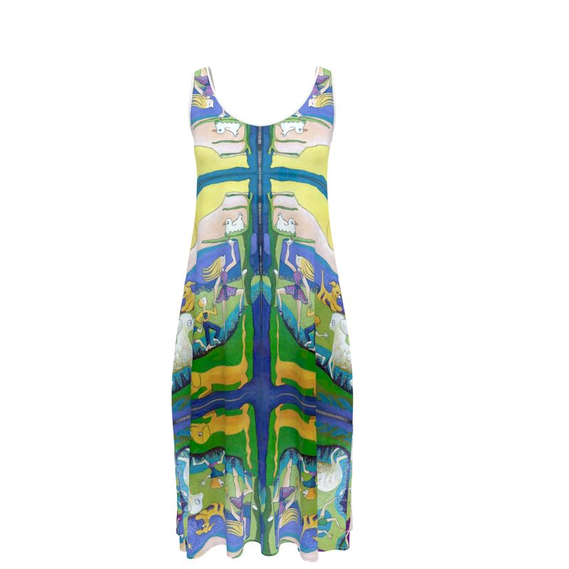 Mouwloze Midi Jurk